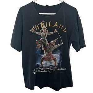 Joligolf Vintage Thailand Thai Dance T-Shirt Scoop Neck Large Graphic Tee